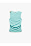 Draped Tank Top with Sea Shell Accessory Detail - 3
