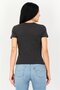 Women Crew Neck Short Sleeve Graphic Print T-Shirt, Charcoal - 3