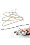50 Pieces Of Flocking Non-Slip Hangers For Household Clothes Hanging, Beige - 3