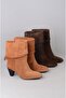 Seç 81210 genuine leather high heel women's boot (heel height: 7 cm) coffee suede - 8