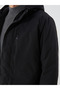 Classic Black Standard Fit Hooded Men's Coat - 3