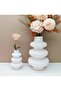 Set of 2 White Spiral Concrete Vases - Stylish Modern Decorative Design