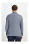 Men's Navy Blue Slim Fit Slim Fit Mono Collar Patterned Jacket with Pocket - 6