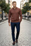 Slim Fit Polo Neck Zippered 30% Cotton Sweater - 2