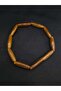 Wooden Look Polyester Material Cylinder Cut Elastic Fits All Wrist Sizes Stylish Bracelet - 2
