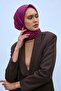 وشاح قطني ناعم بنمط هندسي بلون الكرز والأزرق الليلي والفوشيا، خفيف الوزن وذو ملمس 90×90 - 6