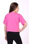 Girl's Printed Asymmetrical T-Shirt with Crew Neck and Short Sleeves - 2