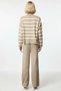 Women's Bottom Top Striped Oversized Mock Neck Knitwear Sweater Pants Two-Piece Set Winter Days Comfortable One - 6