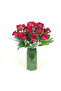 19 Red Roses In Glass Vase