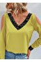 Women's Long Sleeve V-Neck Off-The-Shoulder Sandy Blouse