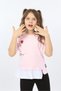 Girls' Crew Neck Short Sleeve Paneled Asymmetric T-Shirt