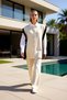 Women's Top and Bottom Color Block Button Knitwear Vest and Wide Leg Pants Set Stylish and Comfortable Combination Sportswear - 3