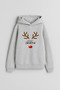 2026 New Year Santa Claus Christmas Printed Gray Hooded Sweatshirt