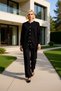 Women's Bottom Top Pearl Button Detailed Crew Neck Long Sleeve Knitwear Cardigan and Pants Set Casual and - 3