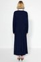 Women's Buttoned Crew Neck Cardigan and Long Pleated Knit Skirt Two-Piece Set Comfortable Casual - 5