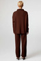 Women's Bottom Top Zippered Mock Neck Low Arm Wide Fit Knitwear Top Relaxed Fit Pants Set Daily - 6