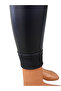 Women's Black Raised Faux Leather Leggings - 3