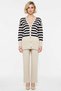 Stylish Button Detail Jacquard Striped Cardigan and Comfortable Straight-Leg Knitwear Pants Women's Bottom Top Bottom Top Set - 5