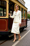 Women's Bottom Top V-Neck Buttoned Knitwear Cardigan Straight-Cut Skirt Two-Piece Set Acrylic Winter Combination Casual - 4
