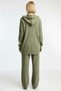 Women's Top and Bottom Oversized Hooded Ribbed Knitwear Cardigan and Wide Leg Pants Set Comfortable Elegance - 6