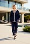 Women's Bottom Top Knitwear Cardigan Wide Leg Pants Set Contrast Piped Low Arm Detailed Comfortable - 3