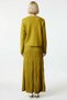 Women's Buttoned Crew Neck Cardigan and Long Pleated Knit Skirt Two-Piece Set Comfortable Casual - 6