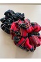 90's Plaid Retro Scrunchie Rubber Band Set of 2 Art