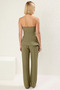 Chic Summer Linen-Look Strapless Blouse and Wide-Leg Pants Two-Piece Women's Bottom Top Set Sport - 6