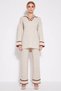 Women's Bottom Top Knitwear Polo Neck Low Sleeve Sweater Wide Leg Pants Set Casual Daily Wear Combination - 5
