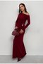 Slim Buckle Detail Asymmetric Necklace Long Sleeve Sandy Dress - 4