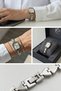 Goldfer Mystic Design Silver Case Silver Band Women's Wristwatch - 3