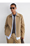 Vision Beige Standard Fit Shirt Collar Men's Coat