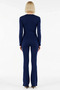 Women's Solid Color Fit Cut Long Sleeve Crop Top Casual Fit Wide Leg Knitted Pants Set - 6