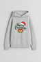 2026 New Year Santa Claus Christmas Printed Gray Hooded Sweatshirt