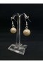 Majorca Pearl Dangle Design Dark Color 12 Mm. Measure Stylish Style Mallorcan Pearl Steel Earrings - 7