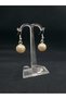 Majorca Pearl Dangle Design Dark Color 12 Mm. Measure Stylish Style Mallorcan Pearl Steel Earrings - 5