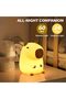Capybara Night Light - LED Silicone Squishy Animal Lamp, Dimmable Rechargeable Touch Nightlight - 4