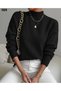 New Season Women's Minimalist Style Turtleneck Long Sleeve Knitwear Blouse