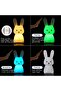 Night Light for Kids Cute Bunny - USB Rechargeable Silicone, 7 Colors, 3-Hour Timer, BPA Free - 4
