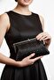 Women's Metal Framed Stone Detailed Chain Evening Dress Clutch Bag