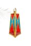 Moroccan Metal Lantern - Ramadan Lantern Decor, Arabic Lanterns for Indoor & Outdoor Use, Garden & Floor, Gold & Rose Gold Lanterns1 pc (Big X Red Blue) - 5