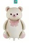 7 Year Old Bear Figure Heart Themed Birthday Decoration Balloon with Cream Foil and Cream Bow Tie - 2