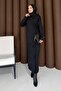 Silvery Knitwear Dress Black 7510 - 5