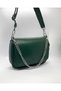 Dark Green Women's Genuine Leather Crossbody Bag, Shoulder Bag, Detachable Strap, Chain Bag - 2