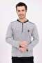 Men's Grey Jacquard Winter Long Sleeve Cotton Pajama Set - 3