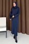 Silvery Knitwear Dress Dark Blue 7510 - 5