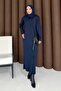 Silvery Knitwear Dress Dark Blue 7510 - 4
