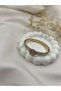 Gold Silver Color Stone Embroidered Double Ring Detailed Women's Bracelet – Sparkling Stylish Steel Bracelet