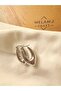 Oval Hoop Steel Earrings - Silver - 2