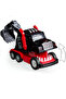 Dinosaur Transforming Car, Robot Truck That Expands When Crashed, Friction Toy Engineering Vehicle, Black Red - 4